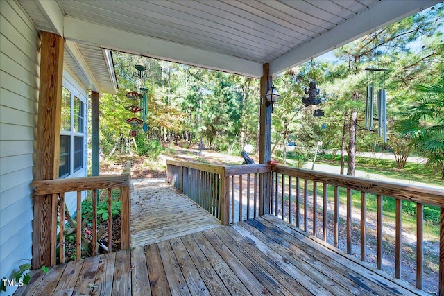 view of wooden deck