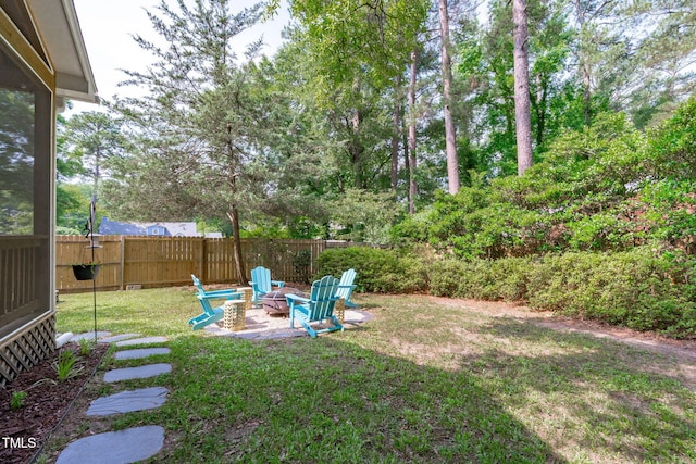 1209 Edgevale Rd, Durham, NC 27701 - view of yard featuring an outdoor fire pit