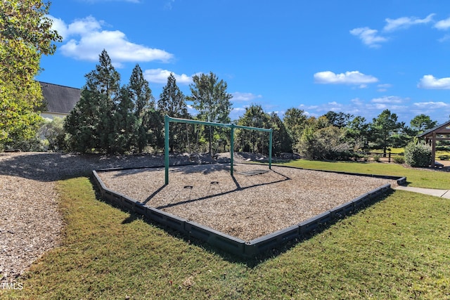 view of play area with a lawn