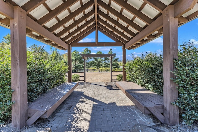 view of patio / terrace with a gazebo