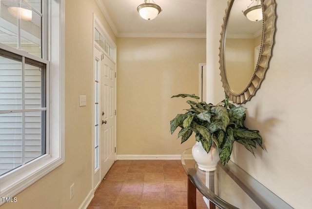 65 Applegate Dr, Franklinton, NC 27525 - doorway featuring baseboards, ornamental molding, and tile patterned floors