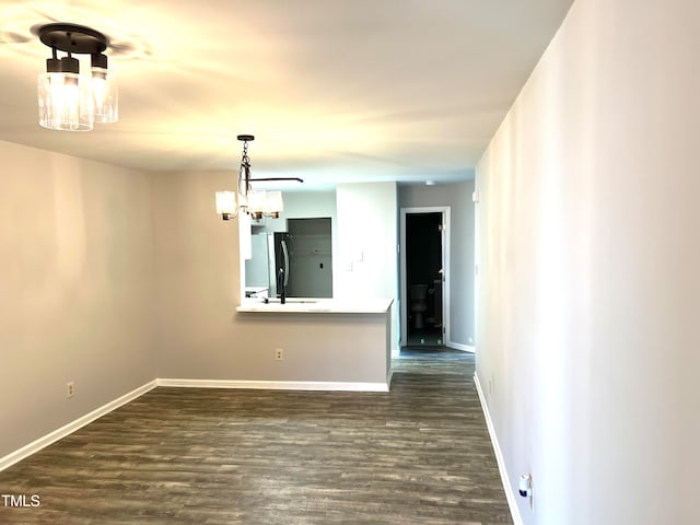 interior space featuring dark hardwood / wood-style flooring