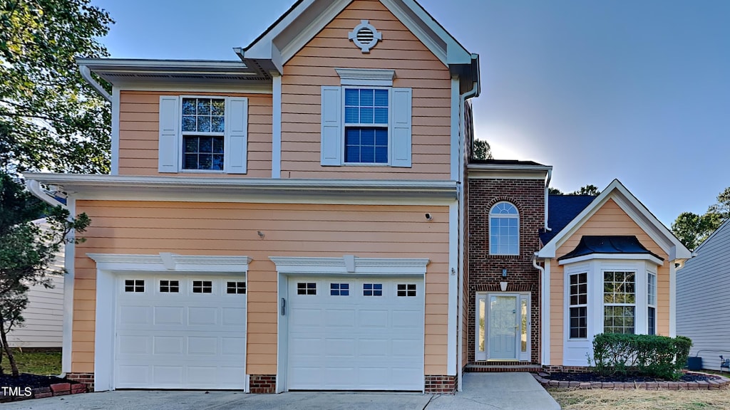 view of property with a garage