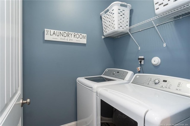 laundry area with washer and dryer