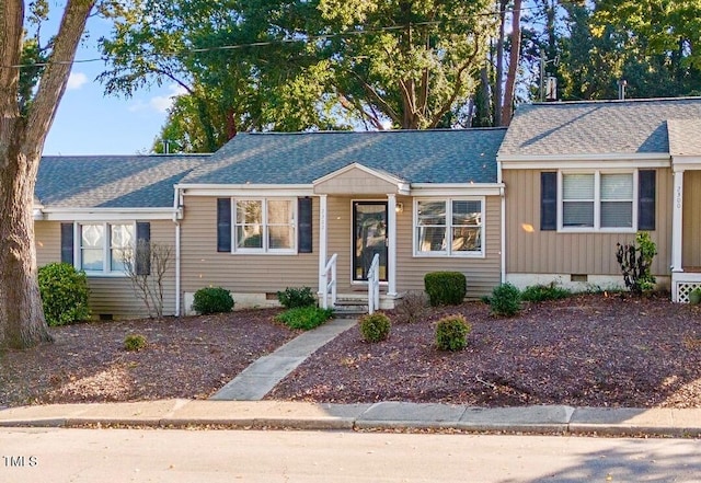 view of single story home