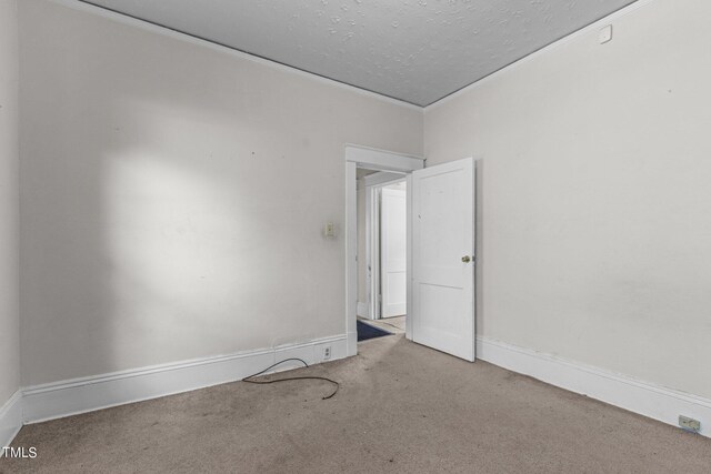 810 E Edenton St, Raleigh, NC 27601 - carpeted empty room with crown molding and a textured ceiling