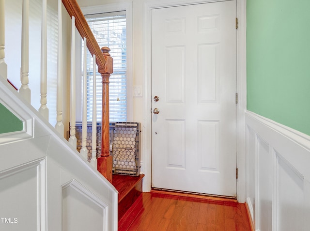 foyer featuring hardwood / wood-style floors