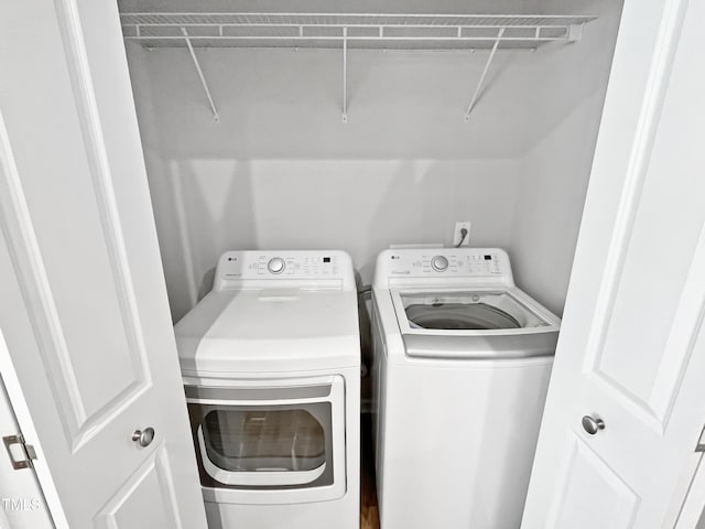 1505 Juniper St, Durham, NC 27703 - clothes washing area with washer and clothes dryer