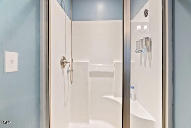 bathroom with a shower