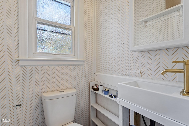 bathroom featuring toilet and sink