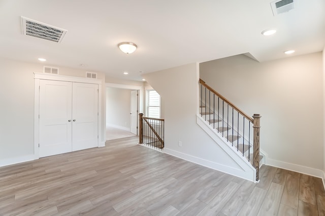 interior space featuring light wood-type flooring