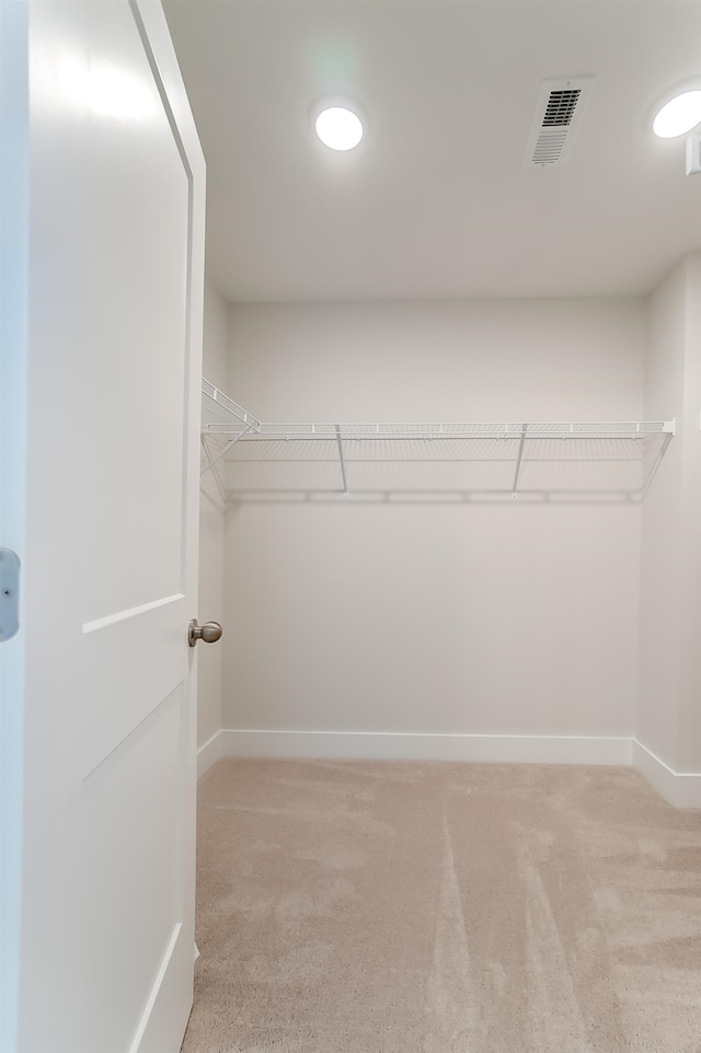 spacious closet featuring carpet