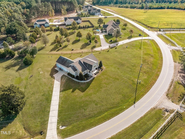 bird's eye view featuring a rural view