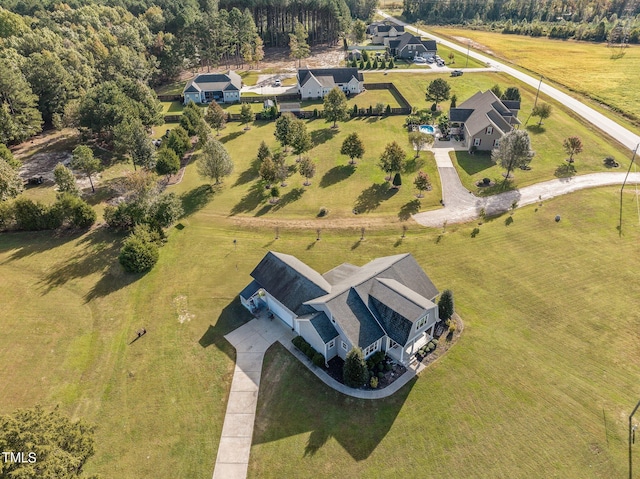 aerial view featuring a rural view