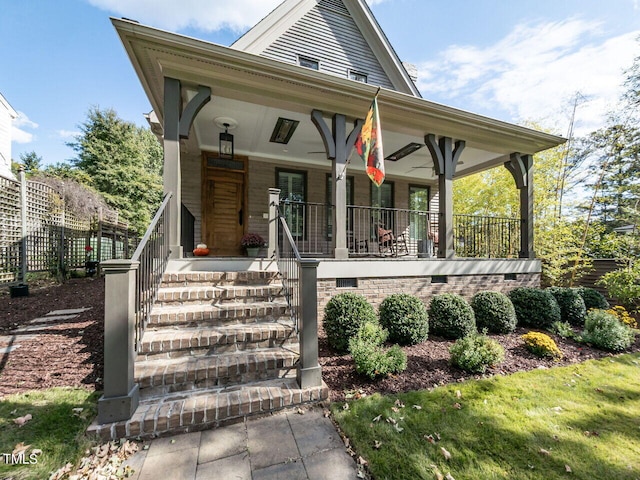 view of front of house with covered porch