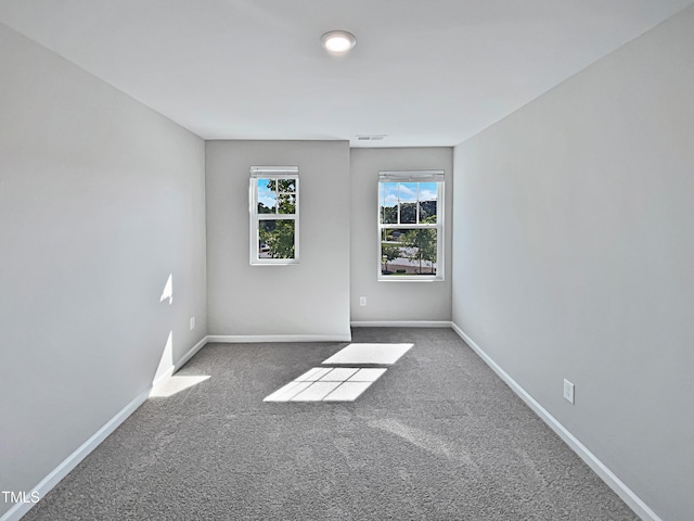 unfurnished room featuring carpet