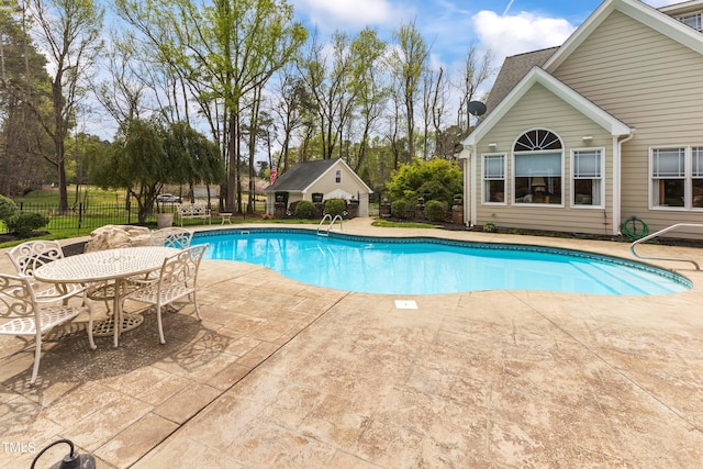 view of swimming pool featuring a patio