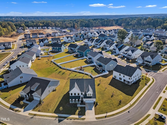 bird's eye view with a residential view
