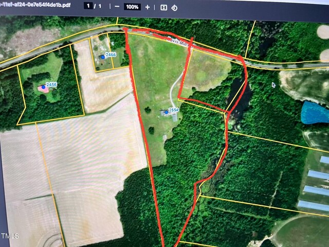 2554 Davis Mill Rd, Fremont, NC 27830 - aerial overview of property's location with property boundaries highlighted