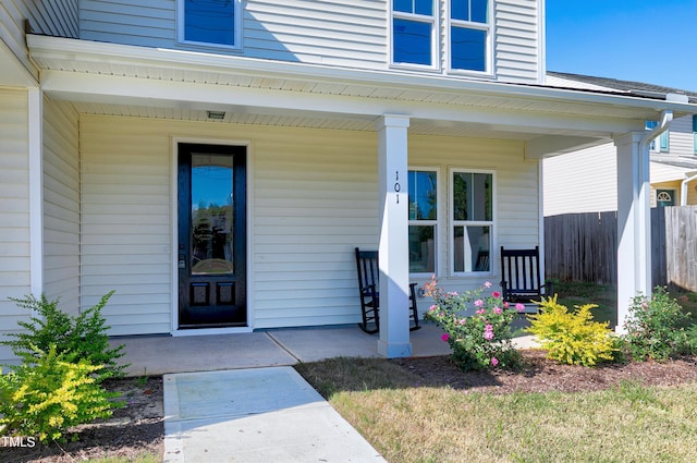 property entrance with a porch