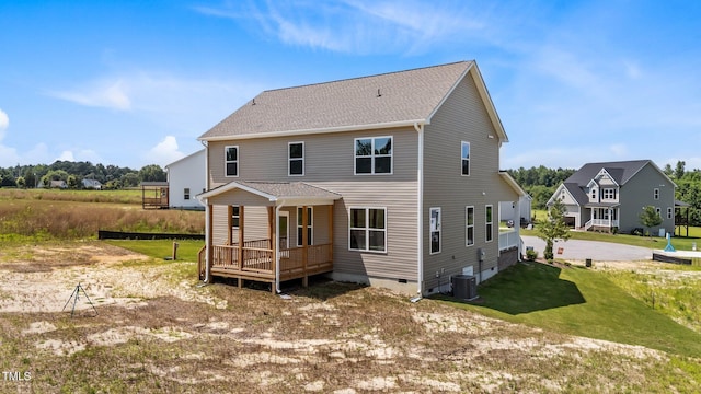 15 Diamond Creek Dr, Zebulon, NC 27597 - rear view of house with crawl space and a lawn