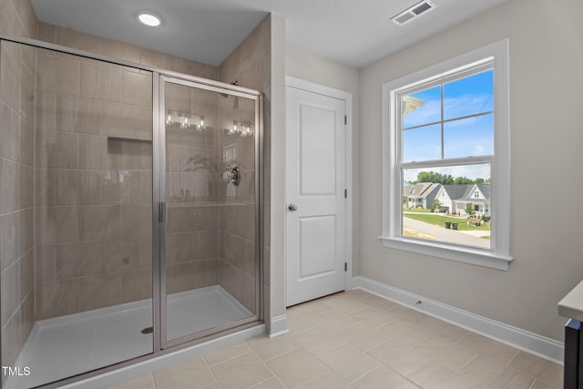 15 Diamond Creek Dr, Zebulon, NC 27597 - full bath featuring a stall shower, tile patterned floors, and vanity