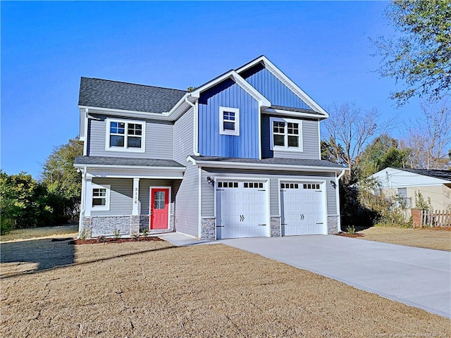 view of front of home with a garage