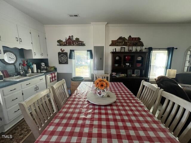 dining room with sink