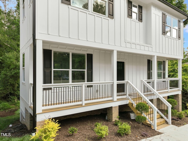 exterior space with a porch