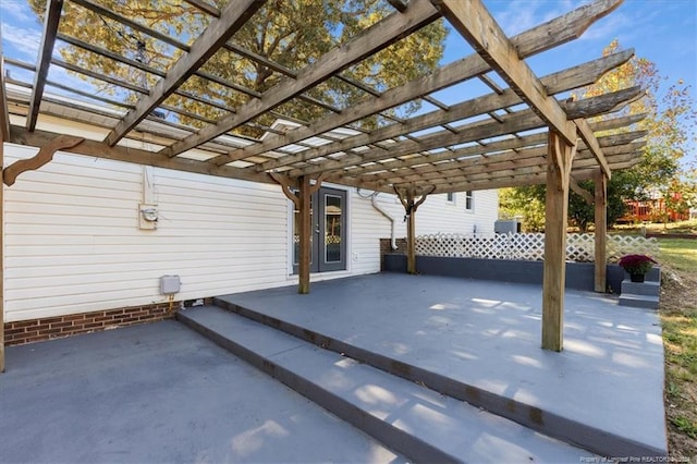 view of patio / terrace featuring a pergola