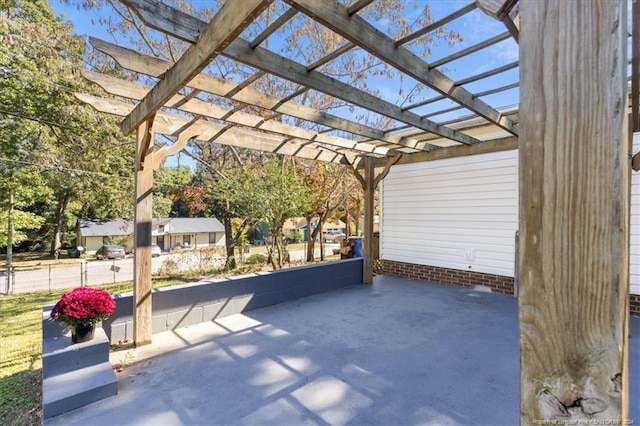 view of patio with a pergola