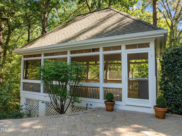 exterior space with a sunroom