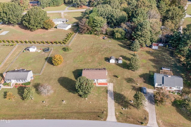 aerial view featuring a rural view