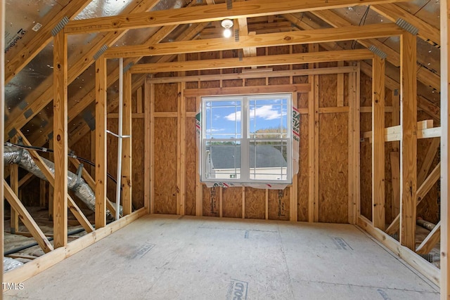 view of unfinished attic