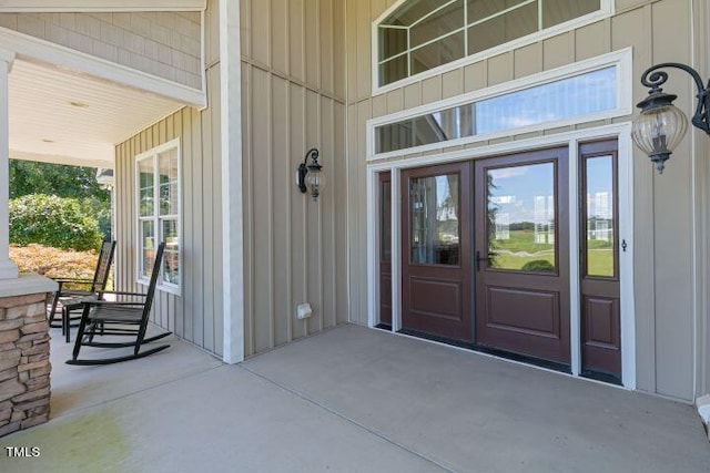 entrance to property with a porch