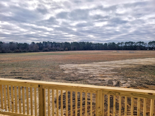 view of yard with a rural view