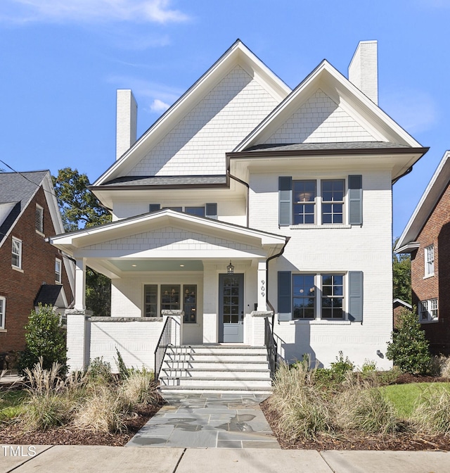 view of front of home with covered porch