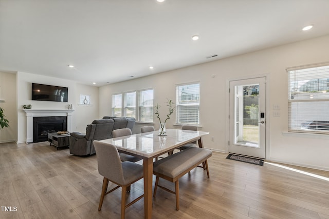 dining area featuring light hardwood / wood-style floors