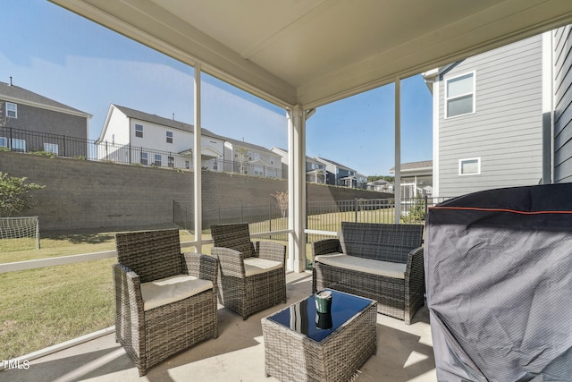 view of sunroom