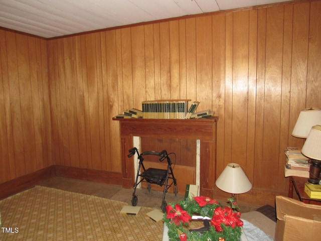 interior space with wood walls