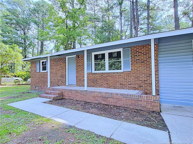 view of single story home