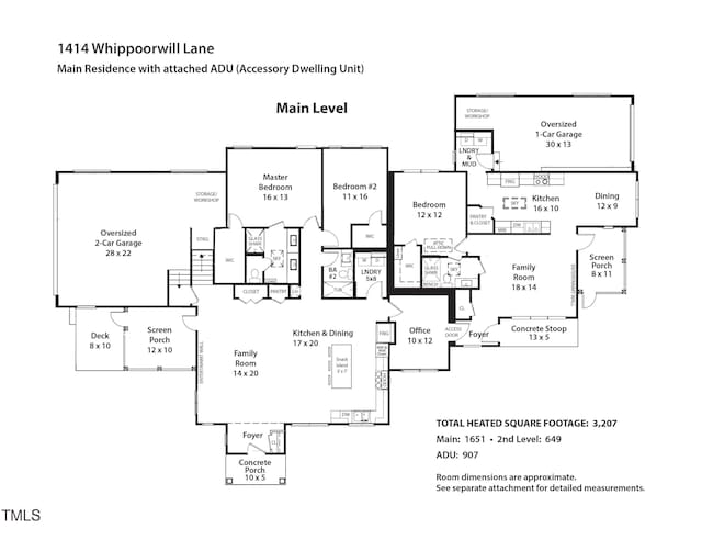 1414 Whippoorwill Ln, Chapel Hill, NC 27517 - property floor plan