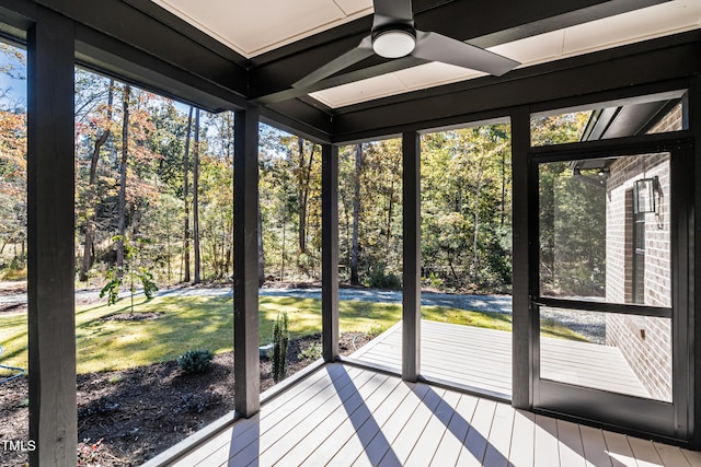 1414 Whippoorwill Ln, Chapel Hill, NC 27517 - unfurnished sunroom with ceiling fan