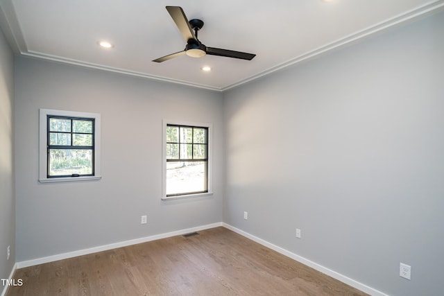 1414 Whippoorwill Ln, Chapel Hill, NC 27517 - spare room featuring healthy amount of natural light, recessed lighting, a ceiling fan, baseboards, and wood finished floors