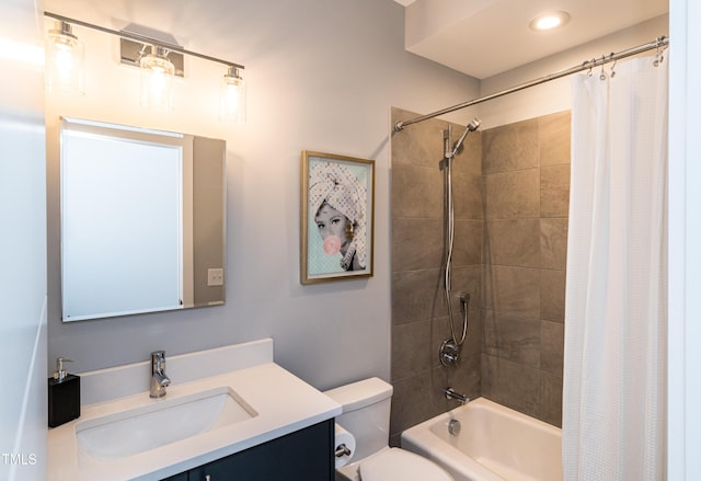 1414 Whippoorwill Ln, Chapel Hill, NC 27517 - full bath with toilet, vanity, shower / bathtub combination with curtain, and recessed lighting