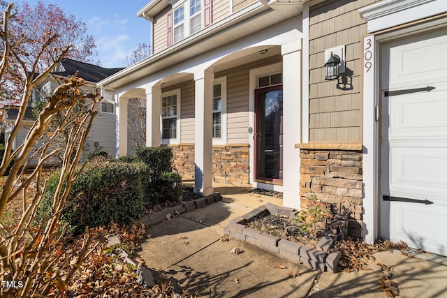 property entrance with a porch