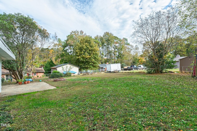 view of yard with a patio area