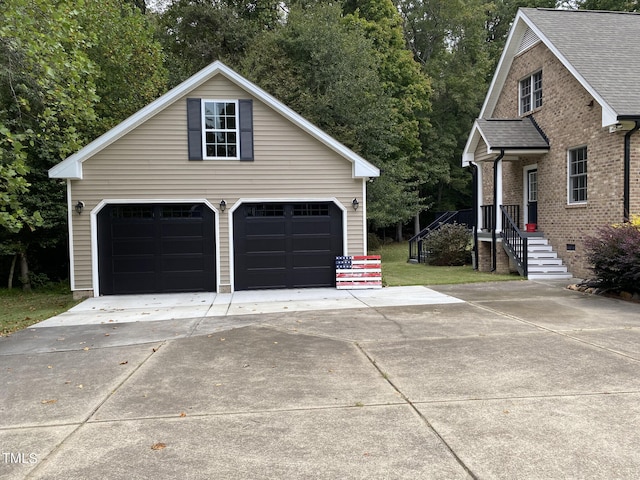 view of garage