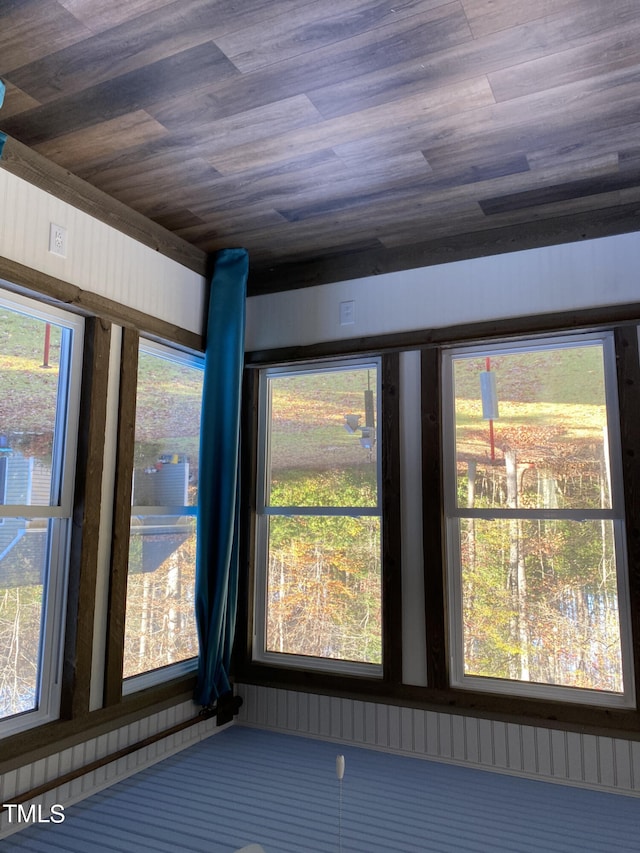 interior details featuring wood ceiling