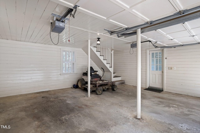 garage featuring a garage door opener